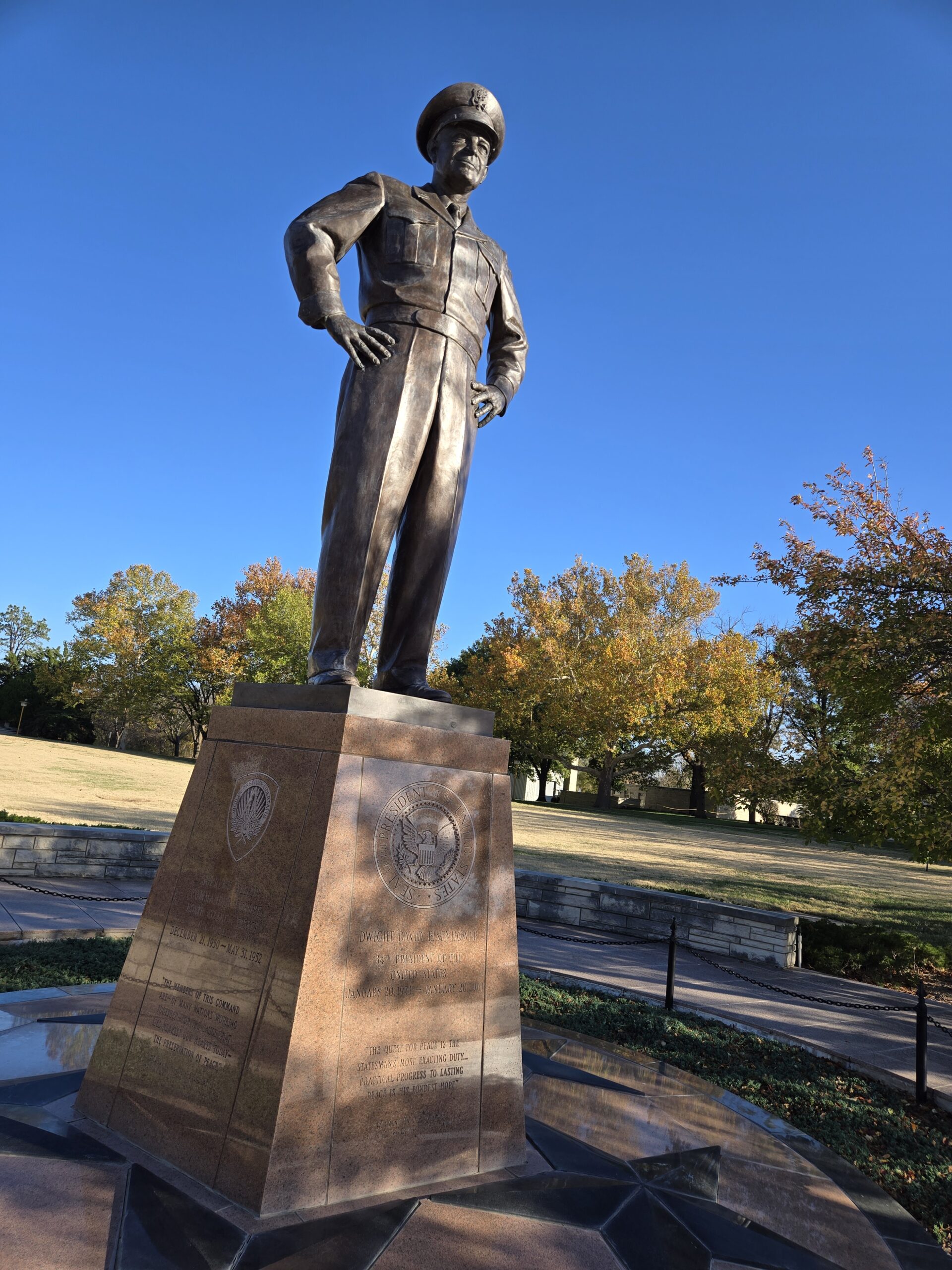Dwight Eisenhower Statue at his Presidential Library in Abilene Kansas
