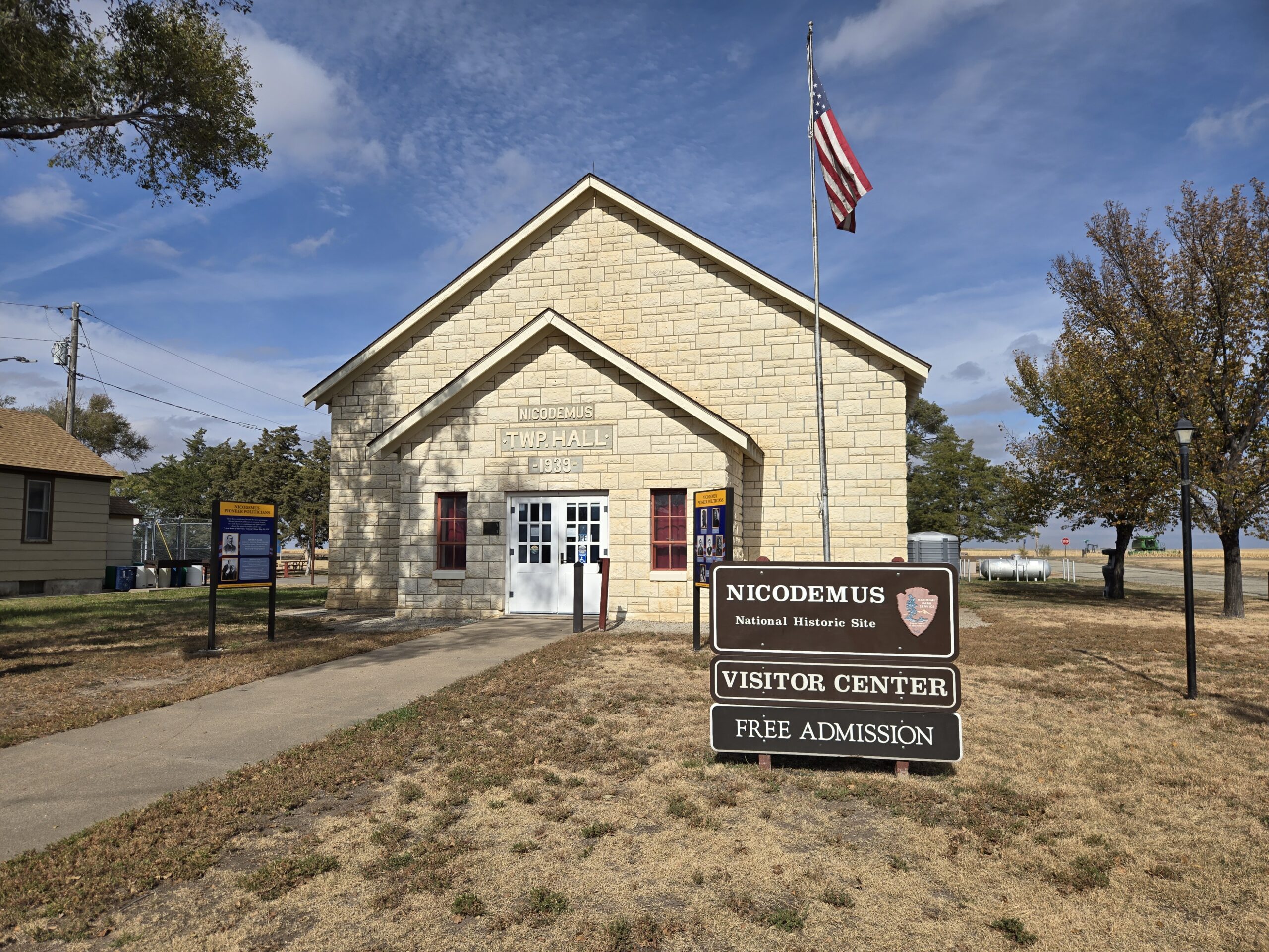 Town Hall and NPS Visitor Center at the Nicodemus Historic Site in Kansas